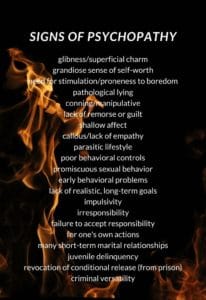 Signs of Psychopathy